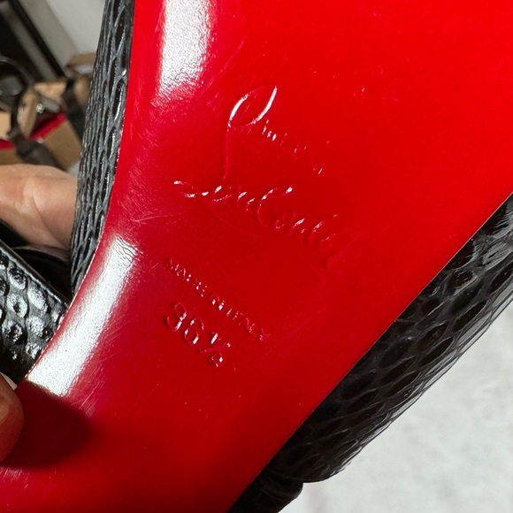 Christian Louboutin Black Python Pumps Platform Heels - Picture 7 of 9